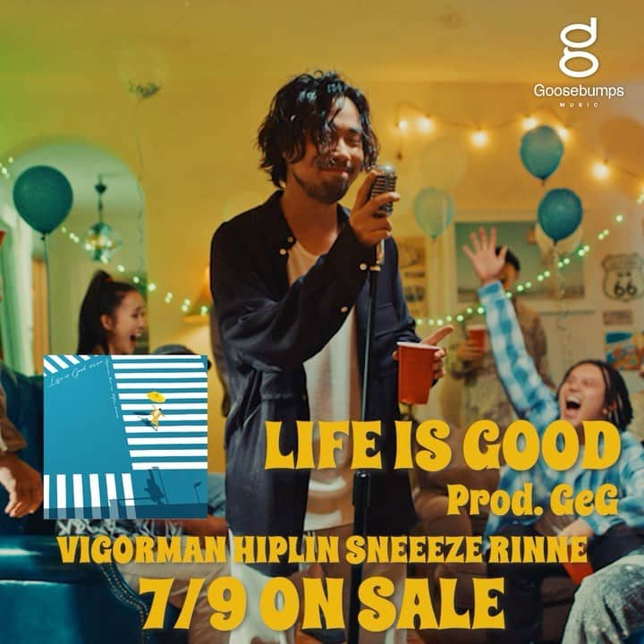 GeGのインスタグラム：「GeG / LIFE IS GOOD feat. VIGORMAN,Hiplin,SNEEEZE,Rin音  GeG / LIFE IS GOOD feat. VIGORMAN,Hiplin,SNEEEZE,Rin音  今回の主演女優さんそろそろモロバレかな？笑 最高の演技と笑顔でした☺️✨ あと沢山のみんながカメオ出演してくれて 終始パッピーな現場でした！ あとなんと唾奇さんにも出てもらってます。笑　それにTAKUMI NAKAMURAや葉月ちゃんに久保乃々花ちゃんにユリナちゃんやその他にも沢山本当にみんなありがとうございました！✨」