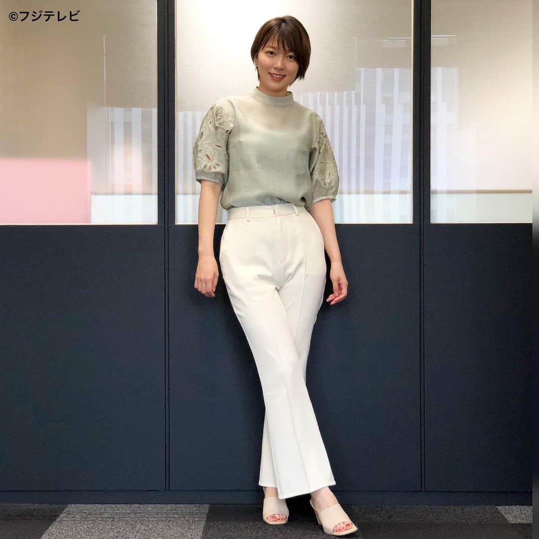 フジテレビ「めざましテレビ」さんのインスタグラム写真 - (フジテレビ「めざましテレビ」Instagram)「7月9日(金)  ファッション雑誌CanCamとコラボした お天気コーナー「きょう何着て行く？」 阿部華也子の毎日のコーデを紹介♪  【きょうのコーデ】 ブラウス→#LAGUNAMOON １万４３００円 パンツ→#ASKNOWASPINKY ５３９０円 靴→#ダイアナ １万５４００円 イヤリング→#Phoebe ３７４０円  【コーデのポイント】 膝下からゆるやかに広がる セミフレアパンツの人気が本格化👍  定番のきれいめパンツも シルエットを更新するとこんなに新鮮な印象に💐  刺繍ブラウスを合わせたきちんとコーデに ちょうどいい抜け感が加わります☺️✨  #めざましテレビ #きょう何着て行く？ #阿部華也子 #今日のコーデ#コーデ#CanCam #今日のファッション#ootd #きょう何着て行く？は月〜金朝6時22分ごろ放送📺 #スタイリストたなべさおり」7月9日 12時33分 - mezamashi.tv