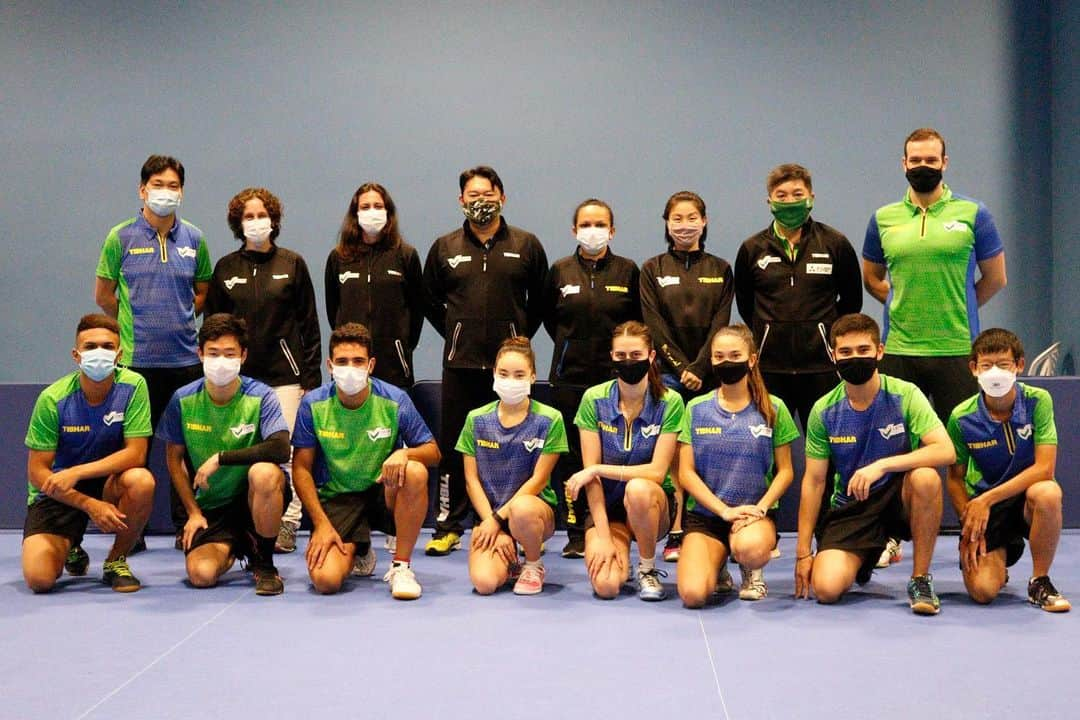 ジェシカ・ヤマダのインスタグラム：「Último treinamento da seleção brasileira antes de embarcarmos para Tóquio 🇧🇷🏓 Obrigada a todos pelos treinos e pela ajuda! Vamos Brasil 💪  📸 @andre.soaress e @cbtenisdemesa  #timebrasil#tenisdemesa#cbtm」