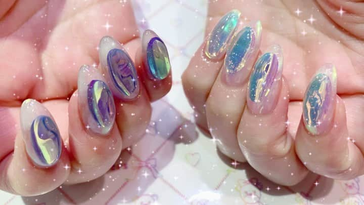 mamijinguのインスタグラム：「@icegel_japan  @icegelnail  アイスパッチ🧊#2.6  #jillandlovers #nail #nailart #gelneil#gel #ネイル #ネイルアート #icegel」