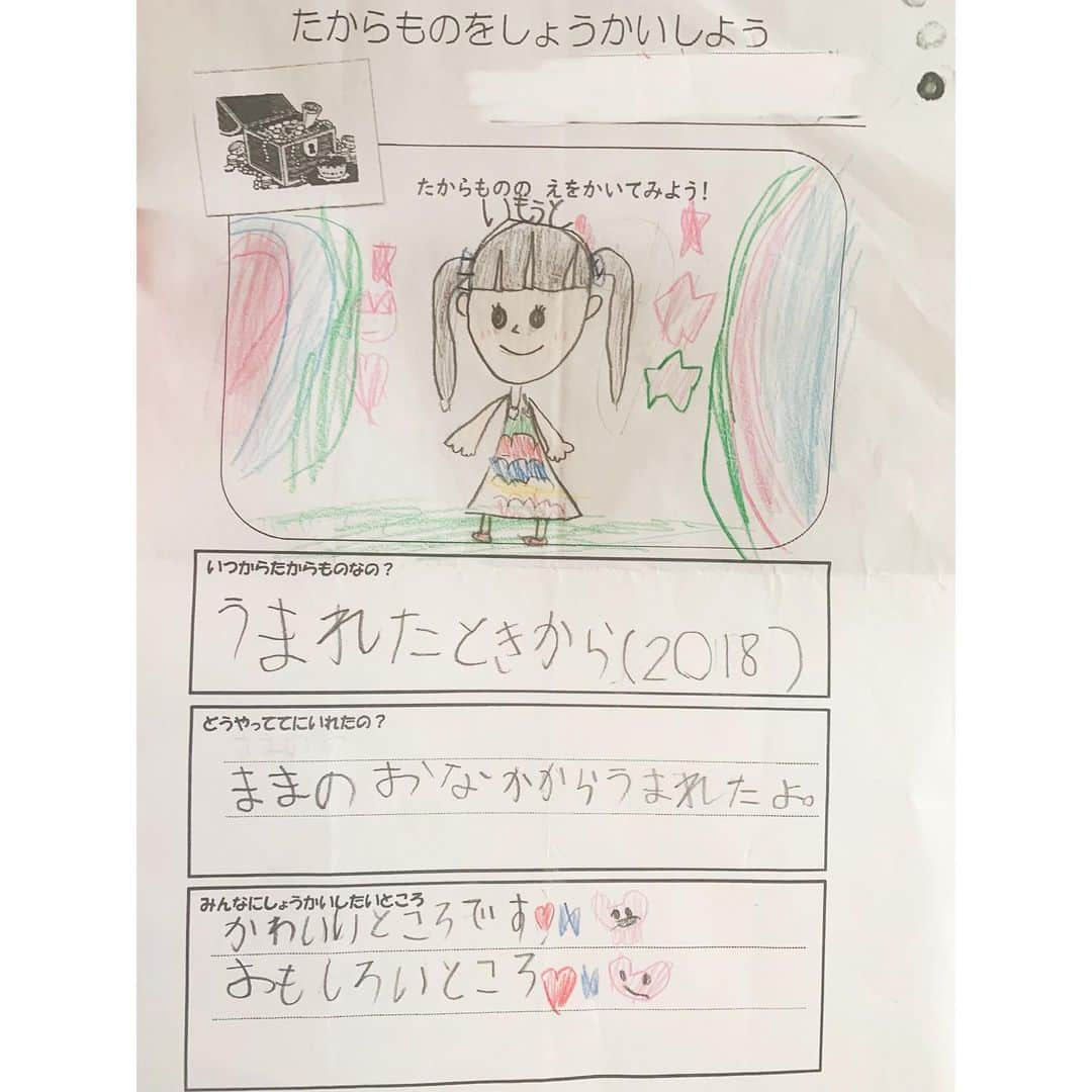 Kyooonさんのインスタグラム写真 - (KyooonInstagram)「「いもうと」 ⁡ 私の宝物を紹介しよう という宿題で、長女が書いた 「わたしのたからもの」 ⁡ ⁡ あまりモノに執着がなく 大切にしてるおもちゃってあったかなぁ。。って 考えてたら、長女が書いたのは なんと「いもうと」✨ ⁡ ⁡ 先週、警報で2人が一日中一緒にいた日は また喧嘩か。。。ってくらい喧嘩ばかりで 私、一日中遠い目をしていたのだけれど‥😂 こんなに大切に思ってくれてるのね と嬉しかったなぁ。じーん。  優しいなぁ。 あたたかい気持ちをありがとう。 #わたしのたからもの#姉妹#4歳差姉妹 #sonya7iii#α7iii#ママカメラ」7月12日 21時47分 - fancykyon