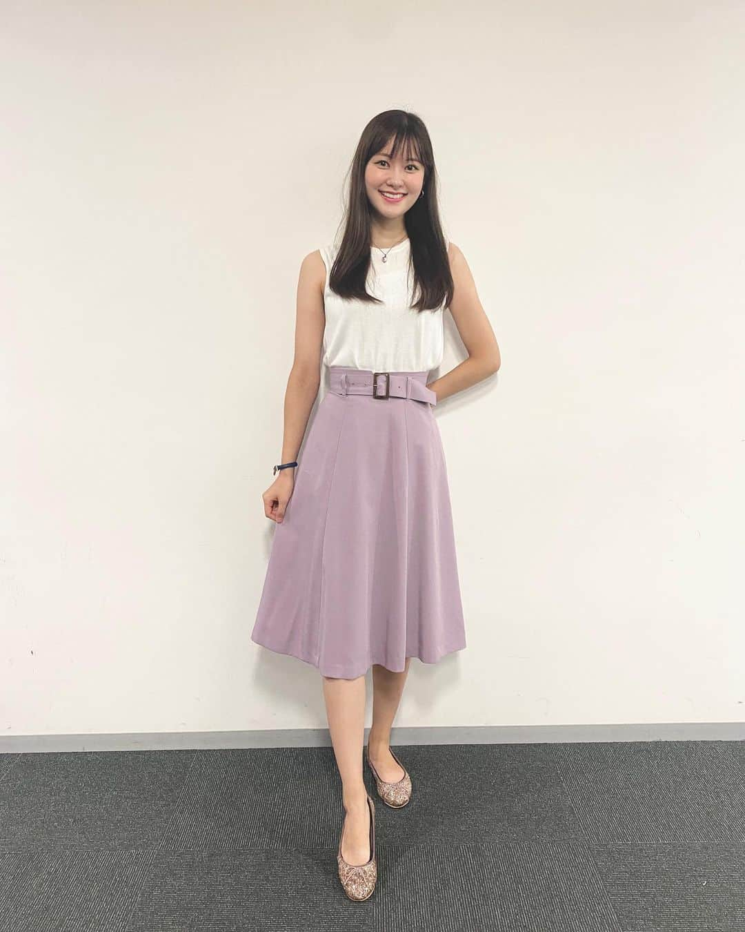 増田紗織さんのインスタグラム写真 - (増田紗織Instagram)「今夜もABCラジオ「よなよな」(22:00〜)よろしくお願いいたします🐻‍❄️✨ . . #私服 です . #abc #アナウンサー #ラジオ #radiko #よなよな #abcラジオ #私服コーデ #アナウンサー私服 #アナウンサーコーデ #🐻‍❄️ #パステルコーデ #すみれ色 #私服コーデ #私服コーディネート #スカートコーデ #うす紫 #パステルカラー #バレエシューズコーデ #バレエシューズ #ぺったんこ靴 #バレエシューズコーデ #今日の私服」7月13日 21時48分 - saorimasuda_official