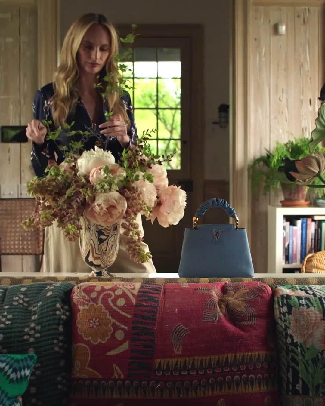 のインスタグラム：「Lauren Santo Domingo and the Capucines. The fashion entrepreneur welcomes a selection of #LouisVuitton’s iconic bag into her Southampton home. Discover the campaign via link in bio. @thelsd #LVCapucines」