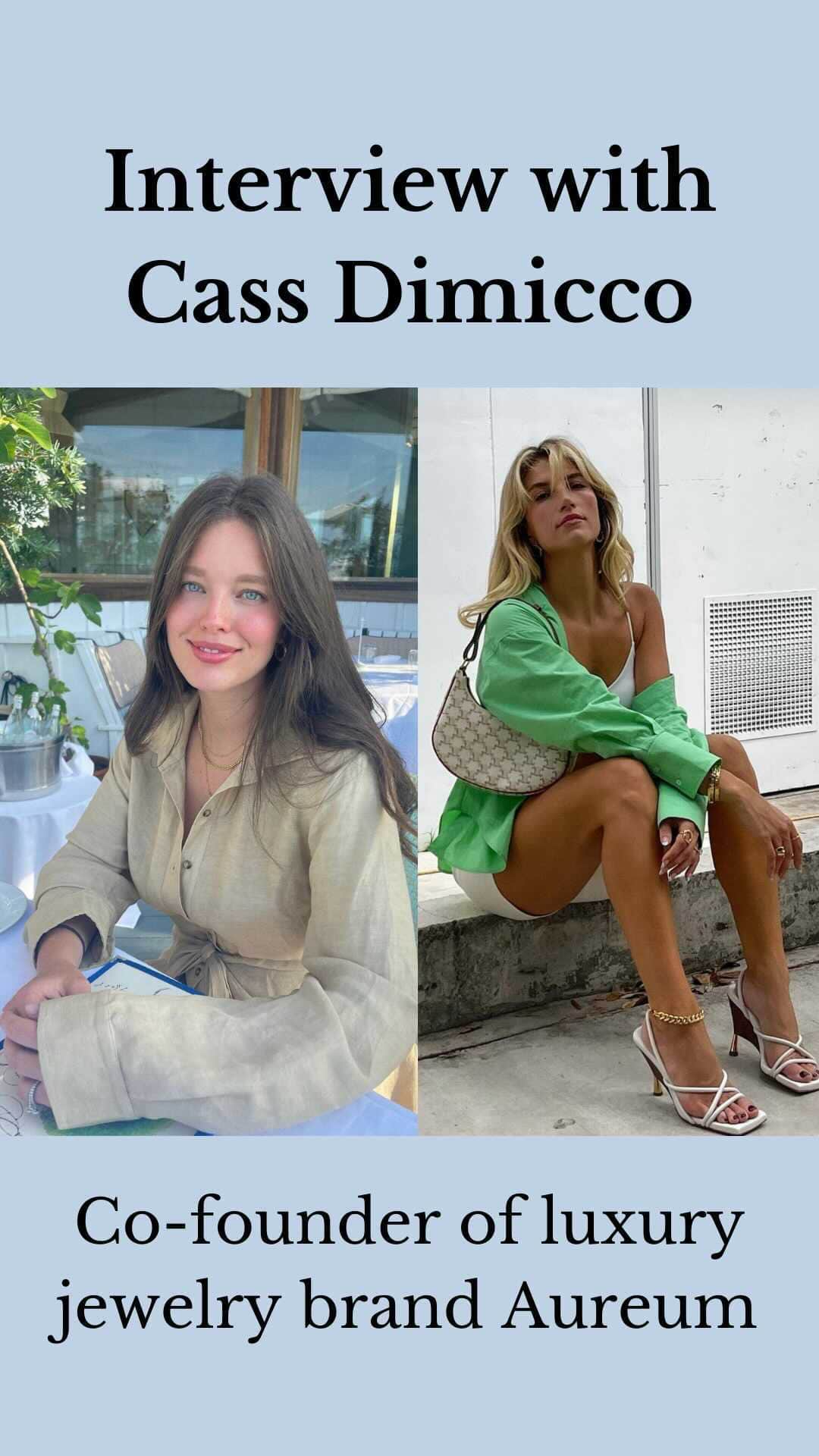エミリー・DiDonatoのインスタグラム：「Tune in to listen to @cassdimicco and I talk all things starting her brand @aureum.collective ❤️ We speak about everything from start up life, balancing work and relationships, highs and lows of starting a business, career advice and  and more!」