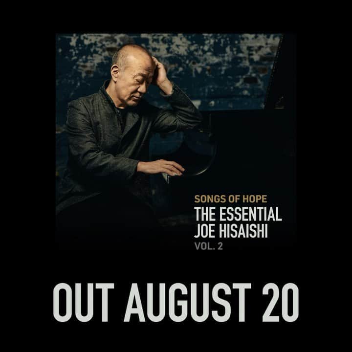久石譲のインスタグラム：「Songs of Hope: The Essential Joe Hisaishi Vol. 2. Order now, out August 20! #joehisaishi #songsofhope #dreamsongs #piano #composer」