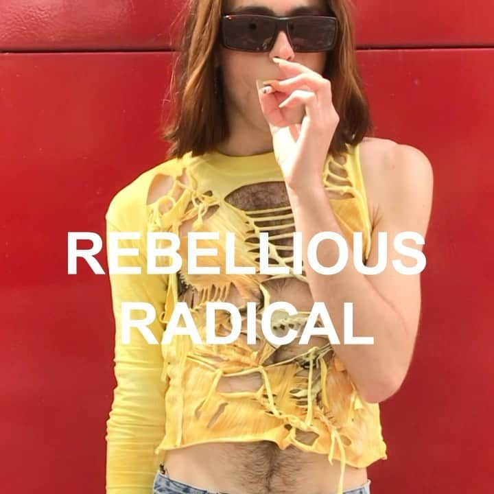 アンドレアクルーズのインスタグラム：「REBELLIOUS & RADICAL  @gary20000000 is wearing our new braided top, available on andreacrews.com ✨  Styling @maroussia_rebecq  Hair @damienlacoussade  Location @la_villette   #rebelliousradical #seenowbuynow #pfw #activism #18yo #denim #fashionshow #newcollection #summercollection #fashionfuture #18yoandreacrews #andreacrews #acbirthday #birthday #iamandreacrews #upcyclingfashion  #taubirapour2022 #upcycling #parisfashionweek #jointhecrew #happybirthday #youthoftoday #lavillette」