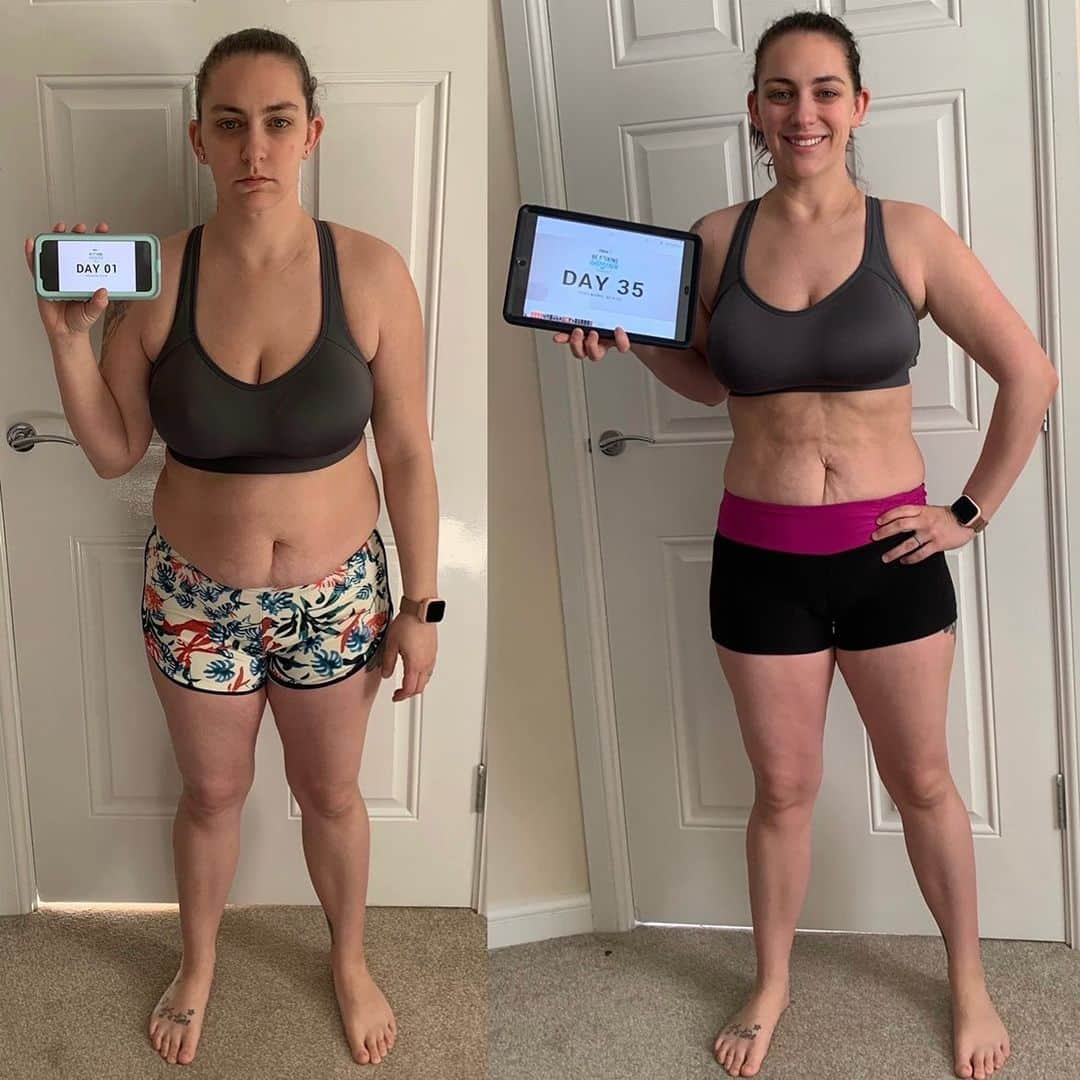 Paige Hathawayのインスタグラム：「What an incredible achievement by Ashley Flannery who says “After having 2 children and multiple cesarean sections, working out was not the easiest to maintain and achieve. This challenge was able to give me the confidence and my body back the way that I wished for.” - @aflannery26  Ashley… What an inspiration you are to me and so many other woman! I am so happy you trusted in the @Fitin5challenge and myself! I am also glad you trusted in yourself and in the process. You are living proof that hard work, consistency and dedication always wins!!  Next challenge starts August 1st and is already half way full — HURRY, TAP IN BIO AND EMAIL ME TODAY!」