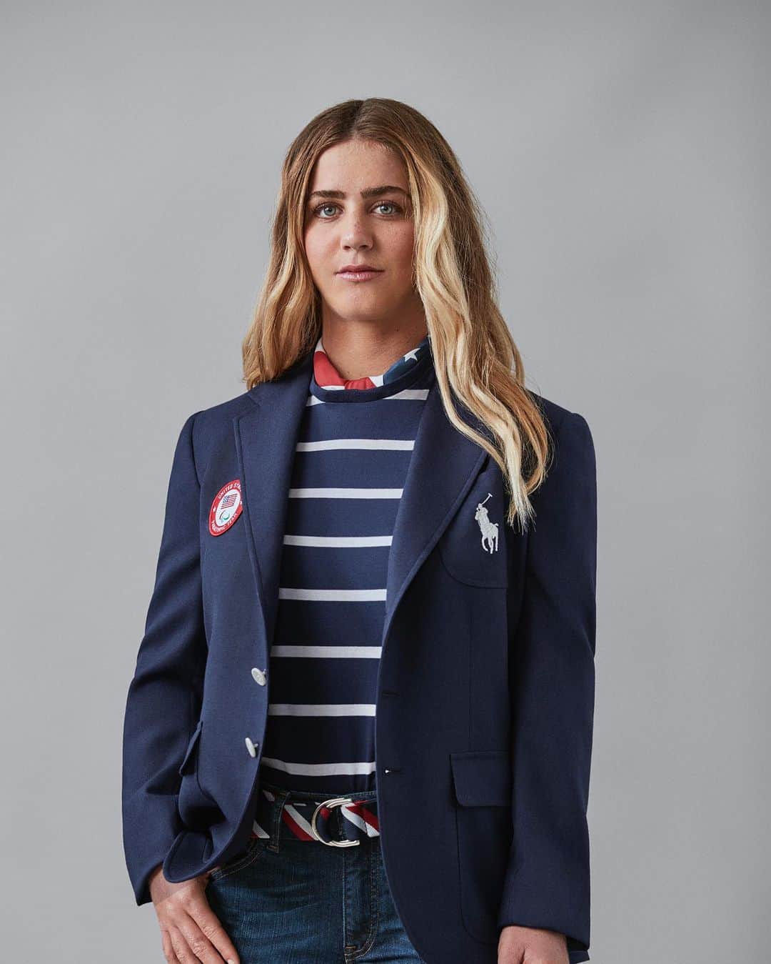 キャロライン・マークスのインスタグラム：「As the final countdown begins to the Olympic and Paralympic Games, I am proud to partner with @PoloRalphLauren as a #RLxTeamUSA athlete.   Designed in red, white, and blue, #PoloRalphLauren unveils our Team USA Opening ceremony uniform featuring official USA patches and the iconic Polo Pony.   Follow along here on the road to Tokyo and learn more about how #PoloRalphLauren supports Team USA.  #teamUSA」