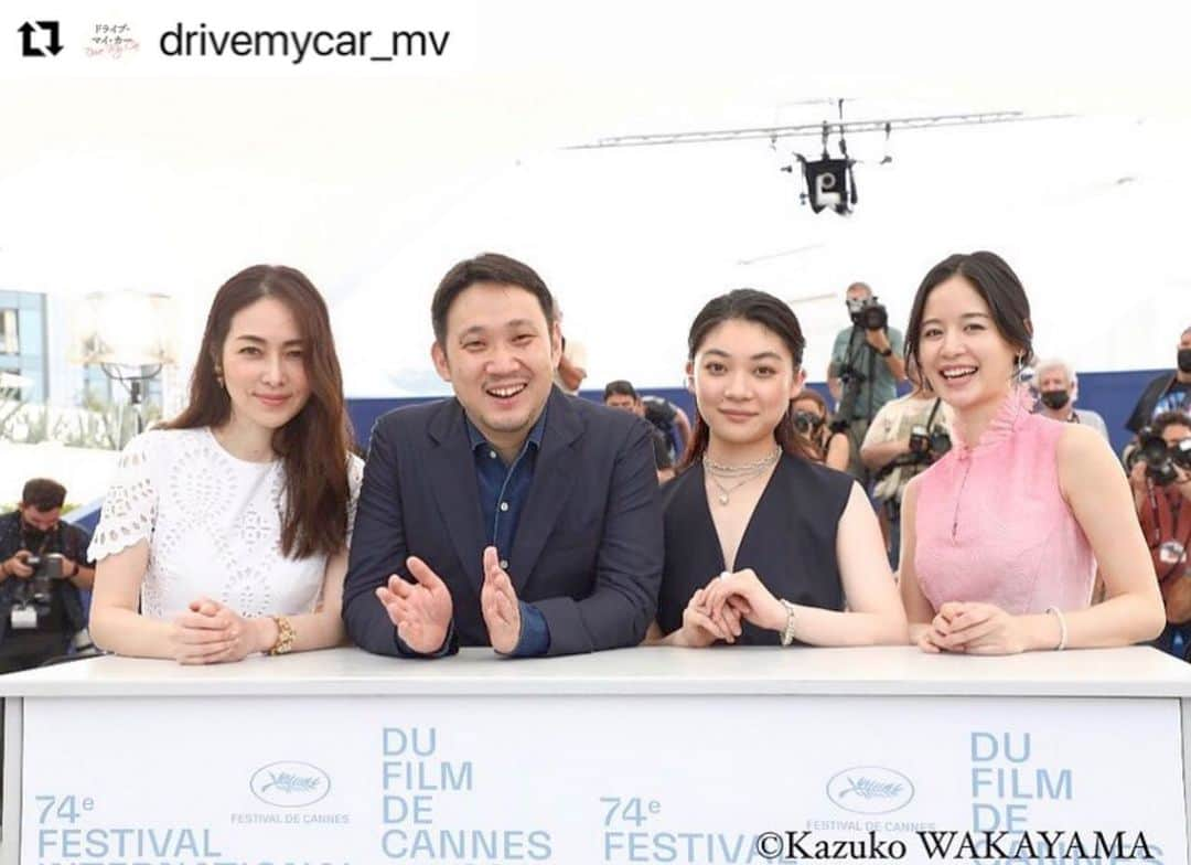 霧島れいかのインスタグラム：「🎊Drive my car🎊 　 🏆カンヌ国際映画祭脚本賞受賞㊗️ ☆国際映画批評家連盟賞 ☆AFCAE賞 ☆エキュメニカル賞  おめでとうございます‼︎ 本当に本当に嬉しい✨ なんて素敵な日なのでしょう。 海外キャスト全員とも 集まれる日が来ますように🥂  #drivemycar #cannes2021  #cannesfilmfestival  #濱口竜介　#大江宗允 #西島秀俊 #三浦透子　 #岡田将生 #霧島れいか #ソニアユアン #パクユリム #ジンデヨン#アンフィテ #ペリーディゾン#安倍聡子 音楽#石橋英子」