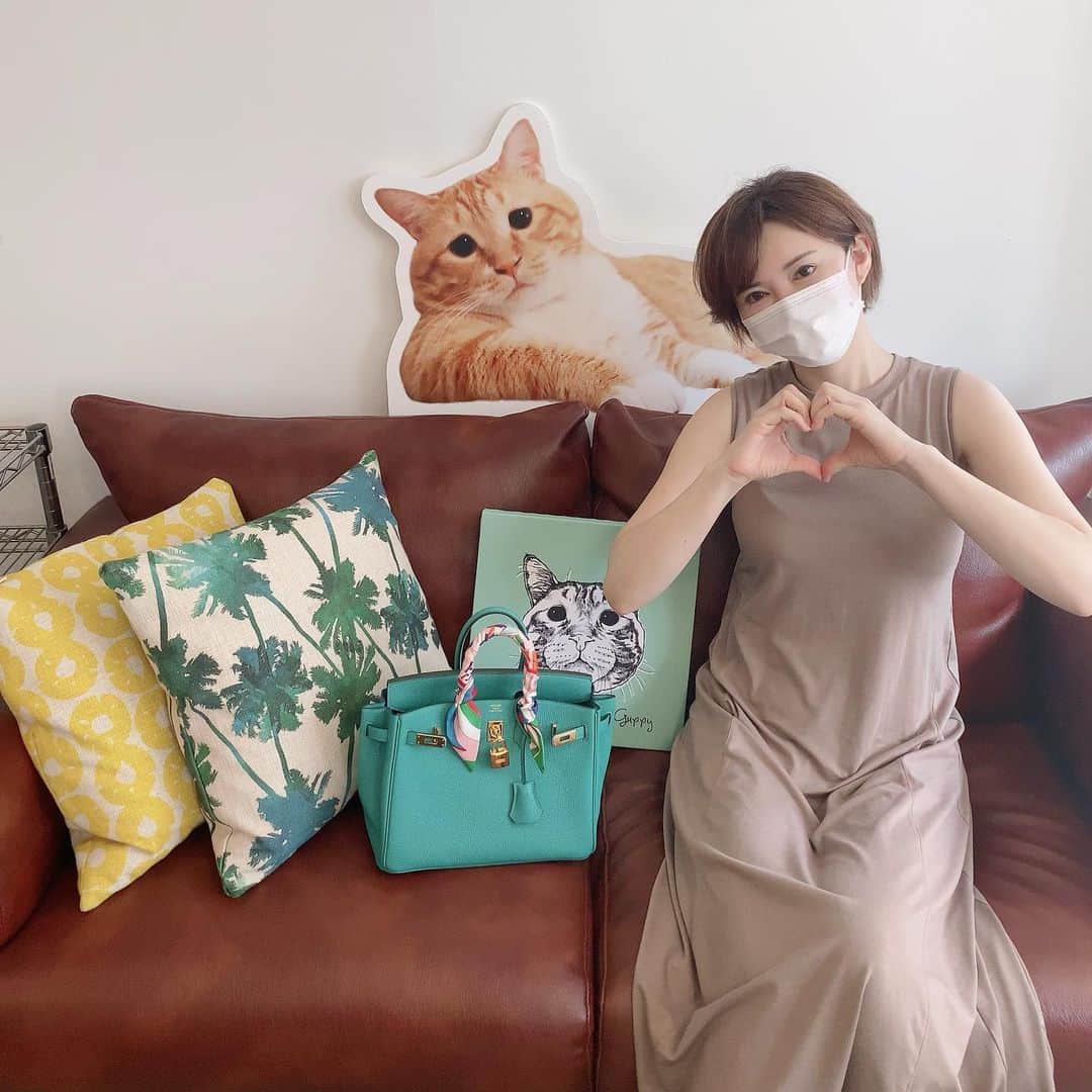 里美ゆりあのインスタグラム：「推しメンと💓  #ぐっぴー #猫 #cat #秘密基地」