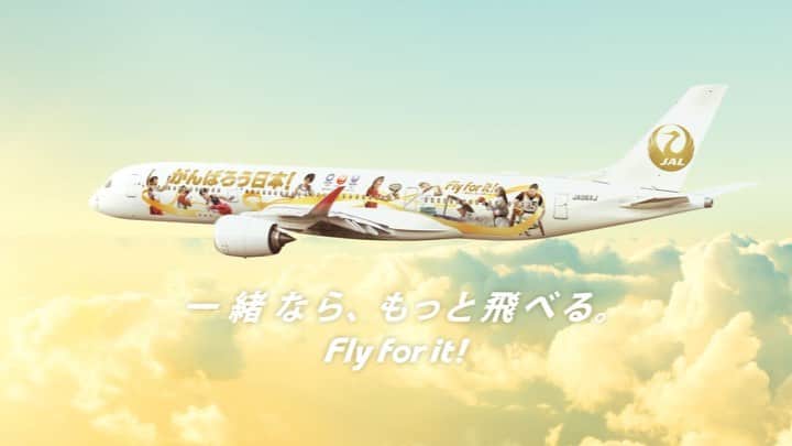 羽根田卓也のインスタグラム：「本日からJALさんのCMが流れています！東京オリンピック特別塗装機と羽田空港のバナーも是非見つけてみてください！ @japanairlines_jal」