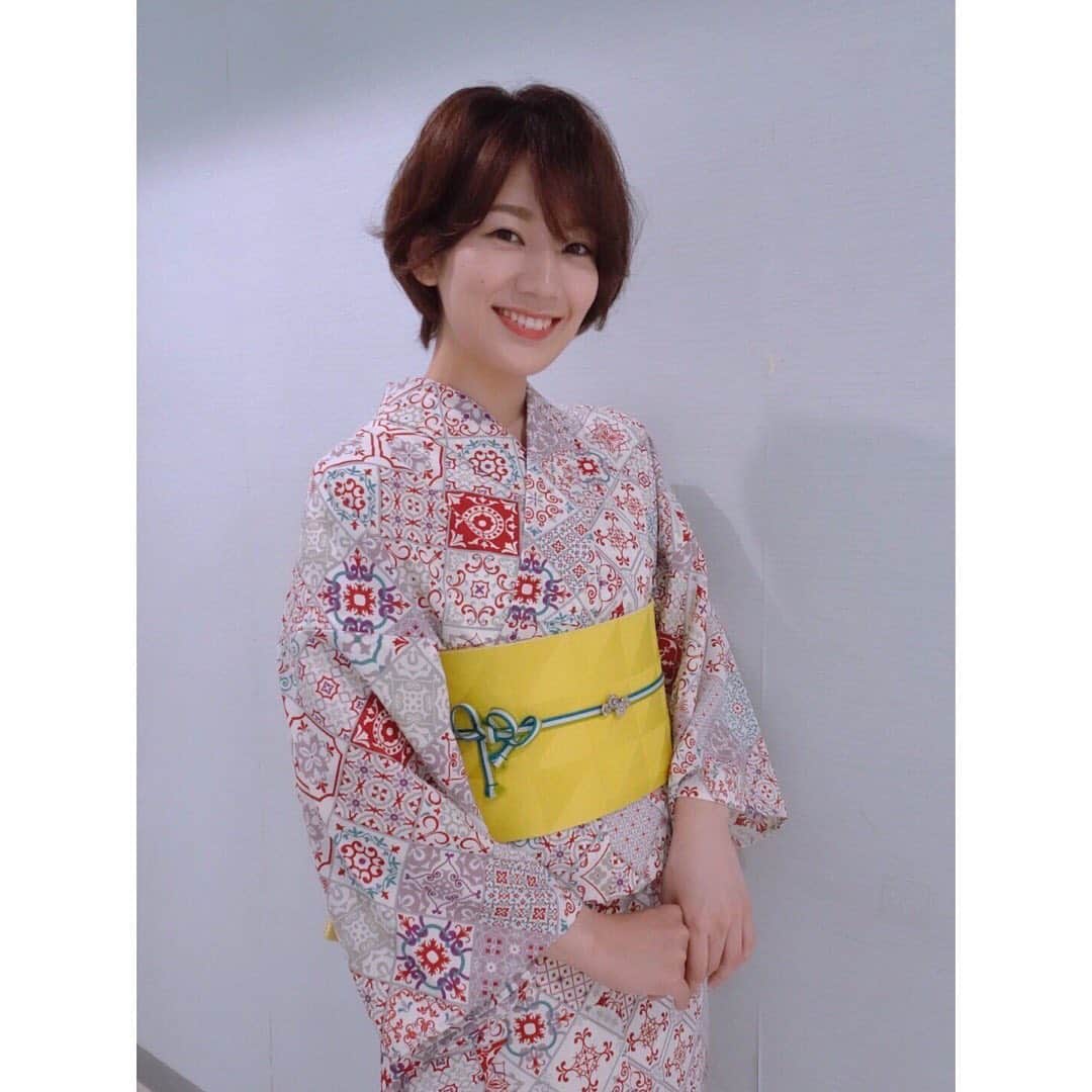 佐藤美希のインスタグラム：「今夜は東京オリンピック開会式！  朝から日差しがジリジリと蒸し暑い日が続きますね☀️ 珍しい柄の浴衣👘 気分だけでも涼しく感じられますように。  #東京五輪 #東京オリンピック #東京2020 #熱中症に気をつけよう #浴衣」