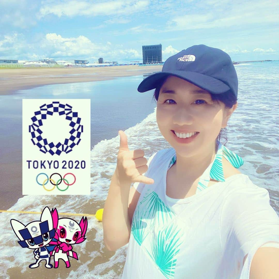 今西千登瀬のインスタグラム：「【#tokyo2020 】今年の夏の1番の楽しみは、唯一当選した オリンピックのサーフィン競技観戦でした、、、。  残念ながら無観客開催で、釣ヶ崎海岸での観戦は叶わず、、、  オリンピックの開催日時は、決まっていたにもか変わらず効果的な対策が出来ていないことに苛立ちしかない、、、。  と、いってもしょうがないので近くまで行ったので、会場を遠目から見てきた♡  こんなご時世で、いろんな意見があるけど選手たちはベストを尽くてパワーを貰いたいな♡  #がんばれ日本 #東京オリンピック  #志田下 #釣ヶ崎海岸  #サーフィンフェスティバル  #olympic」