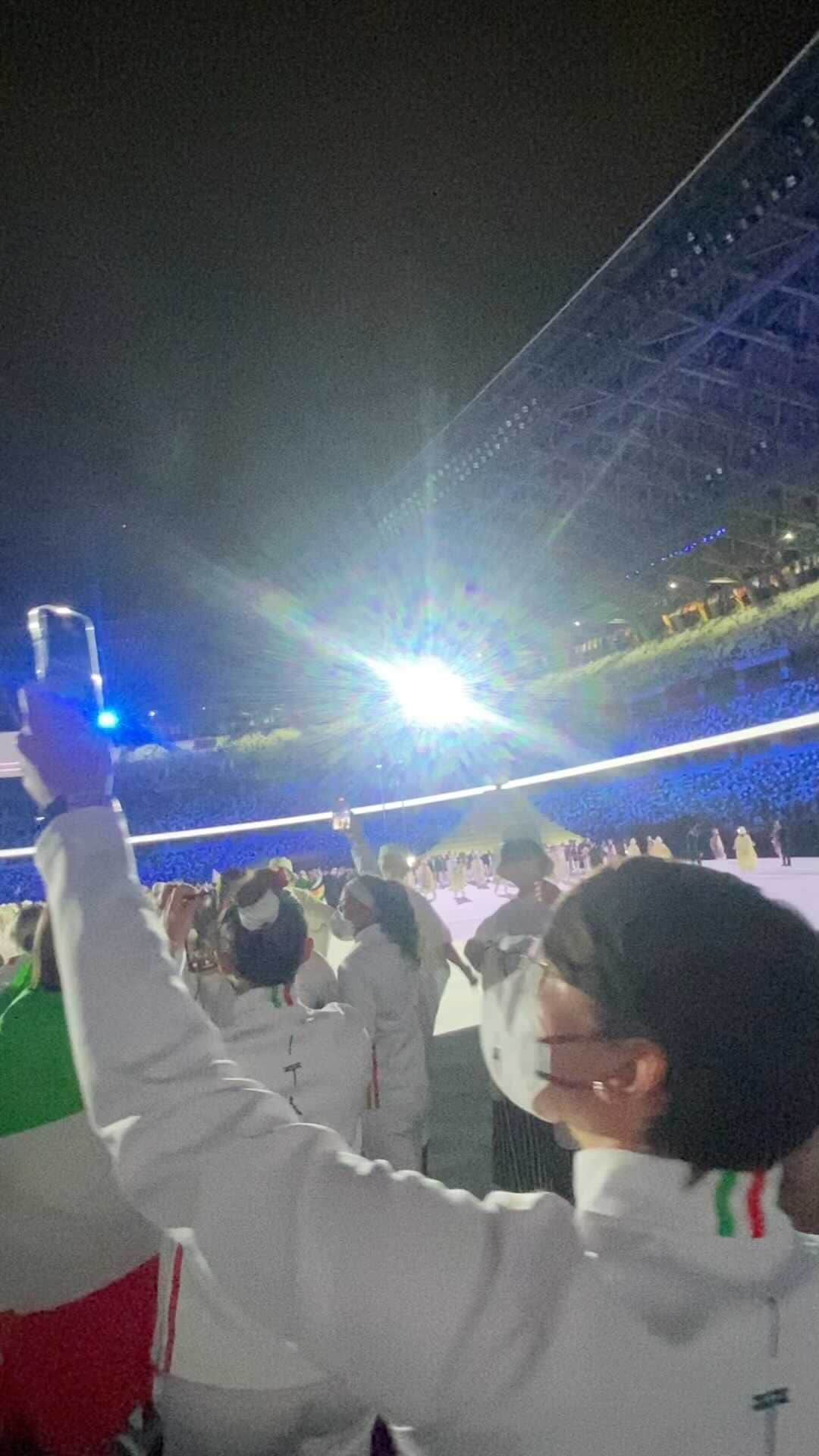 CamilaGiorgiのインスタグラム：「#teamitaly #olympics2021 #ceremony 💚🤍♥️」