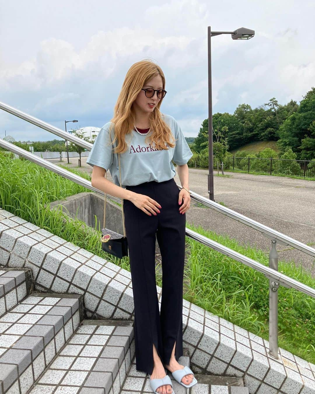 鈴本美愉さんのインスタグラム写真 - (鈴本美愉Instagram)「🕺🕺🕺  tops @kastane_  pants @muleau_official  glasses @unitedarrows_official  bag @fendi  sandals @zara」7月24日 21時08分 - suzumotomiyu125