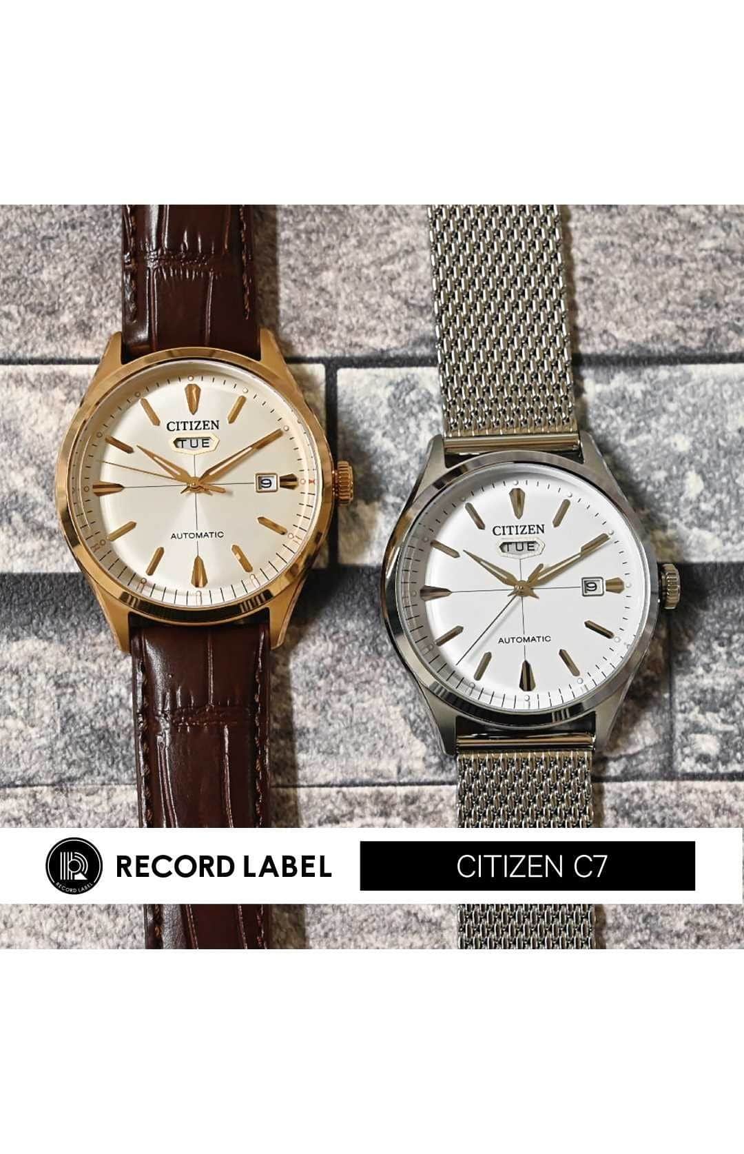 のインスタグラム：「CITIZENの様々な個性をもつ時計を集めたコレクション『RECORD LABEL #レコレベ』  本日はレコレベの中から、「CITIZEN C7（シチズン シーセブン）」をご紹介します！  1965年発売、国内で初めてクリスタルガラスを採用した「クリスタルセブン」にインスパイアされた、「CITIZEN C7」。  細部までこだわりの詰まった1本、シチズンの社員がIGTVにてご紹介しますのでぜひご覧ください😊  ■RECORD LABELとは 往年のヒットモデルから最新モデルまで、CITIZENの多彩な個性を記録(Record)し続ける、「インディーズスピリットを持ったウオッチ」を集めたラインです。 歴代のCITIZENのなかでも特に個性的な、デザインだけでワクワクするような魅力あるモデルもセレクトされています！ 価格も１万円代からと、つい集めたくなるようなお手頃価格も魅力！  【CITIZEN C7（シチズン シーセブン）】 1965年発売、国内で初めてクリスタルガラスを採用した「クリスタルセブン」というモデルにインスパイアされたモデルです。 当時、世界最薄のカレンダー付き腕時計として発売されたことから、本モデルも曜日表示を12時位置に配されています。 ブラウンのレザーバンドモデルとシルバーモデルなど全５モデルをラインナップ。  #レコードレーベル #レコードレーベルウォッチ #recordlabel #citizencollection #シチズンコレクション #ヴィンテージ #vintageewatch #レコードのある生活 #時計好きな人と繋がりたい #腕時計 #腕時計コーデ #腕時計くら部 #インテリア雑貨 #置き画 #ていねいな暮らし #ガジェット #アナデジテンプ #アナデジ #レトロ #レトロコーデ #古着 #古着コーデ #古着男子 #古着女子 #エコドライブ #マイシチズン #男前インテリア」