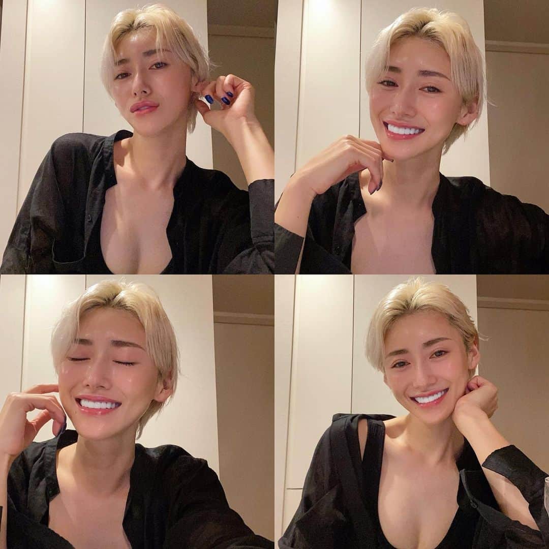 &mのインスタグラム：「チョーヤのワンカップを2日かけて飲むひと🤡🙋‍♀️  #ゲリライブ #ゲリラライブ  #ハイトーン #ハンサムショート #ママファッション #ママコーデ #アラフォー #39yearsold #ootd #mamalife」