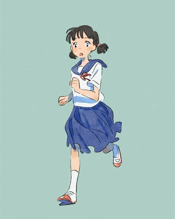 のインスタグラム：「プロクリエイトで試しにアニメ作ってみるー ベタ打ちしか出来ないけど、パラパラ漫画描いてる感覚で楽しい(仕事しろ)  #illustration #sakuga #2danimation #procreate」
