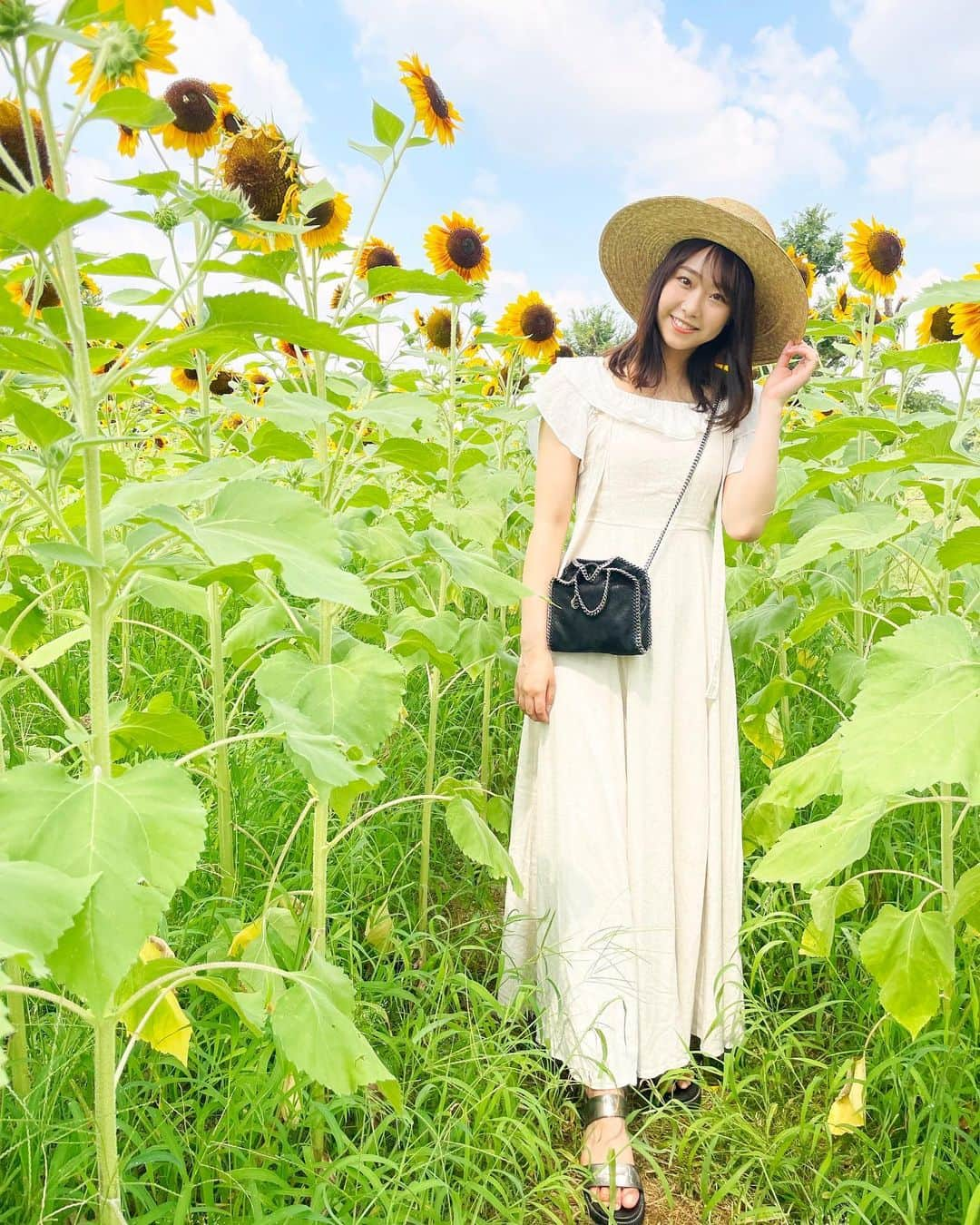 加藤夕夏さんのインスタグラム写真 - (加藤夕夏Instagram)「⁡ ⁡ ⁡ 🌻🌻🌻 ⁡ フォロワーさん 6.7万人になってる！ いつもありがとうございます🌻 ⁡ ⁡ ⁡ #万博公園　#👒 #途中でママの👒と交換した☺️w #ひまわり #sunflower #うかしふく #resortnista one-piece @tothesea_hawaii  ⁡ ⁡」8月3日 19時26分 - uuka_nmb