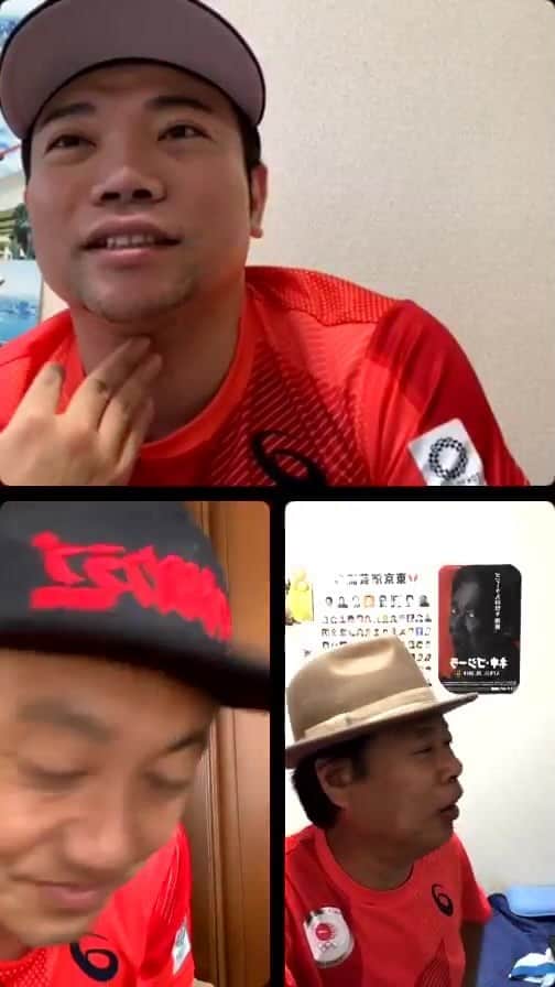 あれ慎之助のインスタグラム：「四十住選手、開選手、岡本選手、最高でした‼️というかスケボーの国は違えど仲間感に萌え‼️ #teamred2020 #tokyo2020 #asics #女子パークスケートボード #金、銀、おめでとう㊗️ #偽Japan #インスタライブ」