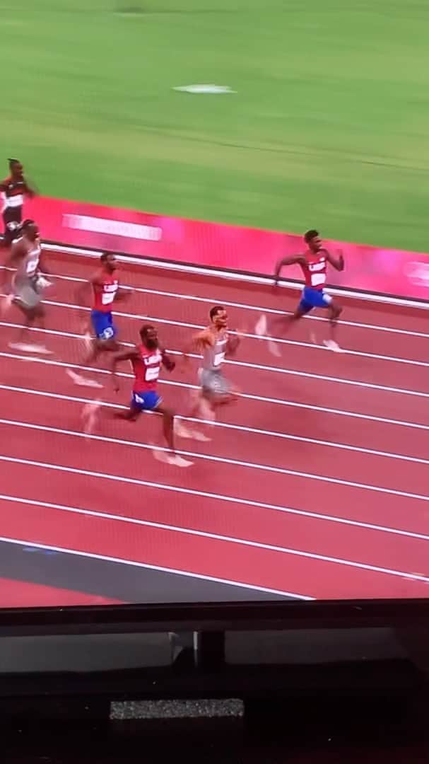 タイソン・ゲイのインスタグラム：「We have witnessed another great race. @nojo18 @de6rasse @kenny_bednarek I’ve enjoyed the heart of these athletes. #olympics 🇺🇸 #usatf #canada🇨🇦 #running #nbcolympics @flotrack @usatf @jumpers.world」