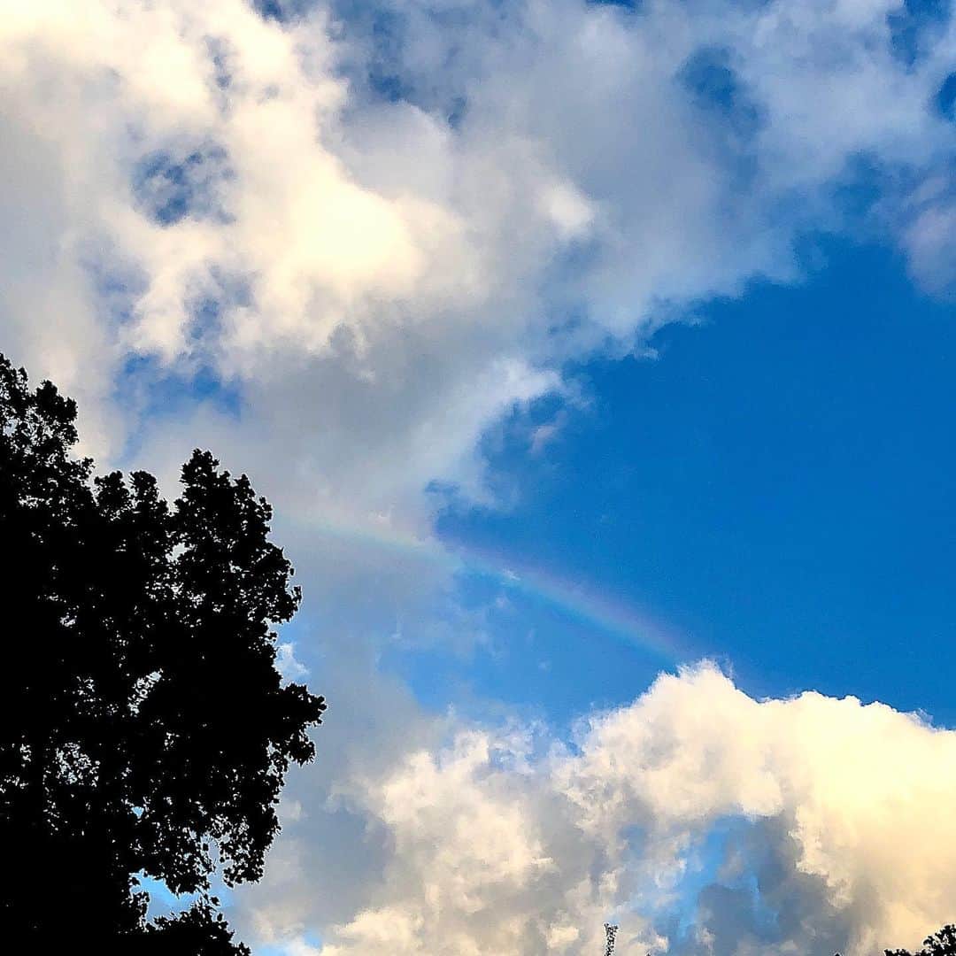 内田恭子さんのインスタグラム写真 - (内田恭子Instagram)「Rainbow in the summer sky. Peaceful moment.  #rainbow #虹　#夏の空 #また明日 #kyokouchida #内田恭子」8月6日 20時35分 - kyoko.uchida.official