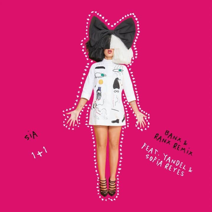 シーアのインスタグラム：「"1+1" ft. @yandel + @SofiaReyes (@banxnranx Remix) - out everywhere now ✨🎶💖 - Team Sia」