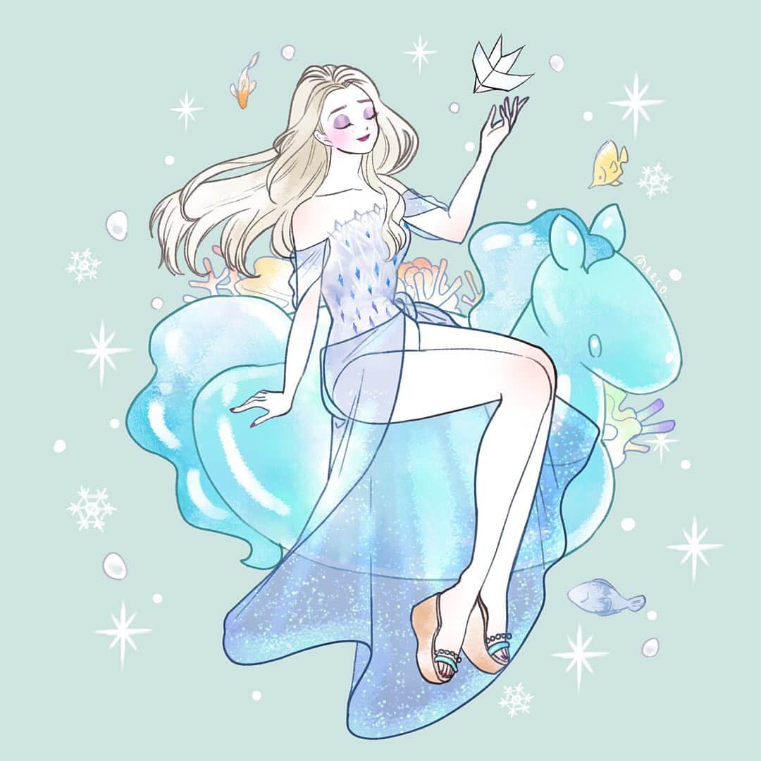 みーこさんのインスタグラム写真 みーこinstagram エルサイメージの水着 こちらのイラストはsnsアイコン等へのご使用はご遠慮ください エルサ アナ雪 Frozen Elsa Disney Fanart ディズニー ファンアート 水着 イラスト Illustration 8月8日 15