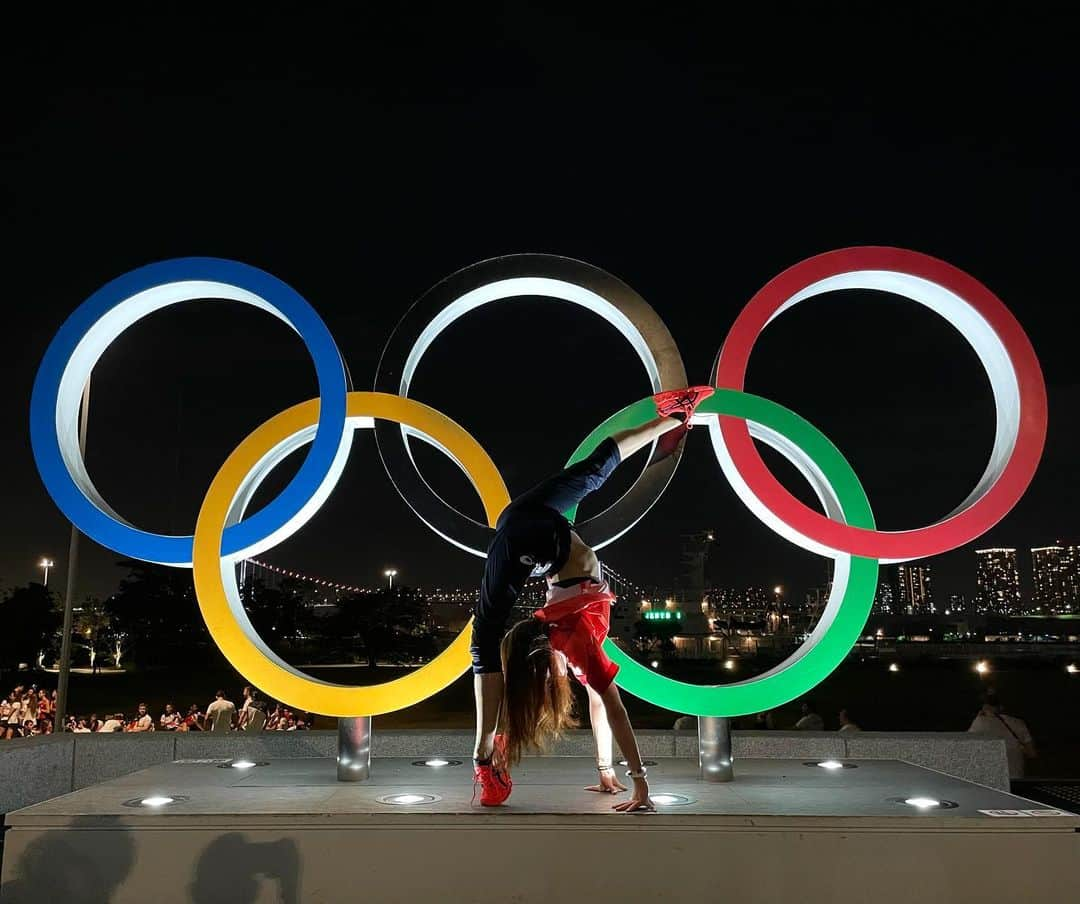 大岩千未来のインスタグラム：「. 大変な状況の中、東京オリンピックを開催して頂きご尽力いただいた大会関係者全ての皆様、ありがとうございました.♥️  #tokyo2020 #arigato2020」