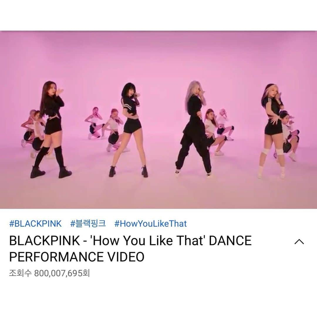 BLACKPINKさんのインスタグラム写真 - (BLACKPINKInstagram)「#BLACKPINK #블랙핑크 #HOWYOULIKETHAT #DANCEPERFORMANCE #안무영상 #800MILLION #YOUTUBE #YG」8月9日 18時19分 - blackpinkofficial