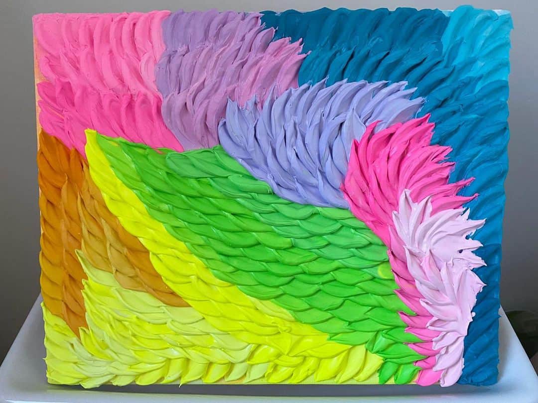 大谷雅恵のインスタグラム：「インパストアート。  油絵じゃないよ👼🏼  #キャンバスアート  #インパスト #瞑想 #」