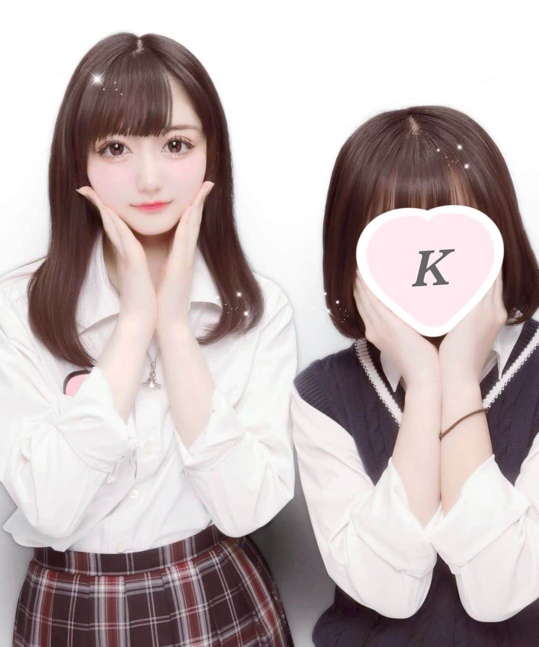 加藤咲希のインスタグラム：「ᐡ⸝⸝> ̫ <⸝⸝ᐡ . #加藤咲希 #ぷりくら #プリクラ #ぷりんと倶楽部 #プリント倶楽部 #なんちゃって制服 #sjk #jk #jk2 #jkブランド #jkの素敵な思い出 #黒髪 #加工厨 #04 #05 #04line #キャンスタ」