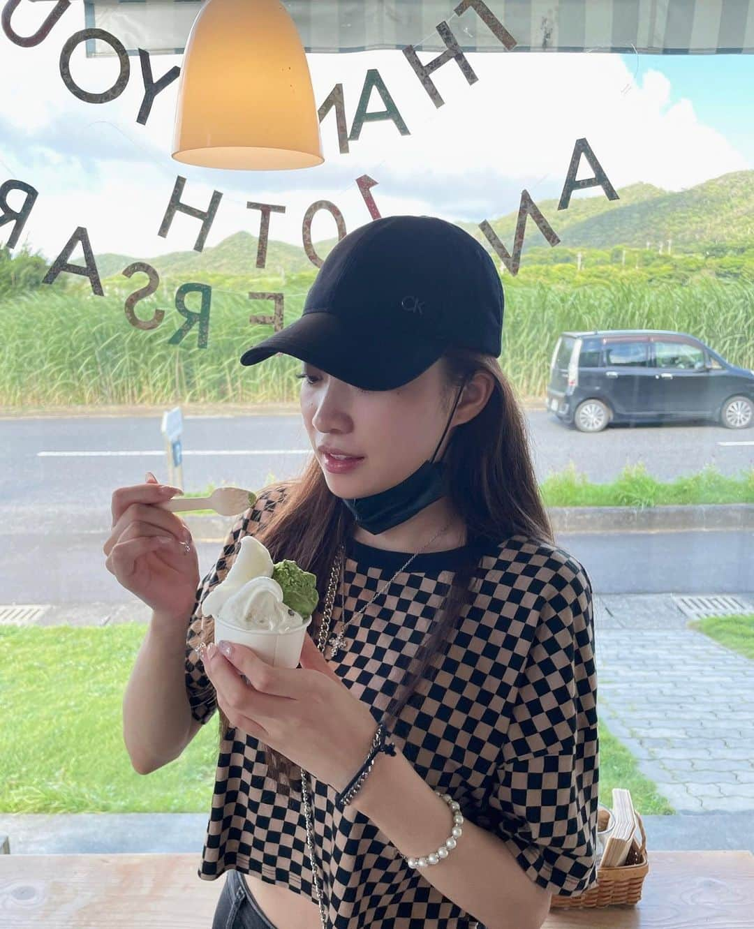 青井春さんのインスタグラム写真 - (青井春Instagram)「/* #奄美大島#lafonte#gelato#amami ☑️レモンシャーベット.抹茶.黒糖ミルク🍨」8月12日 20時26分 - harujjang26