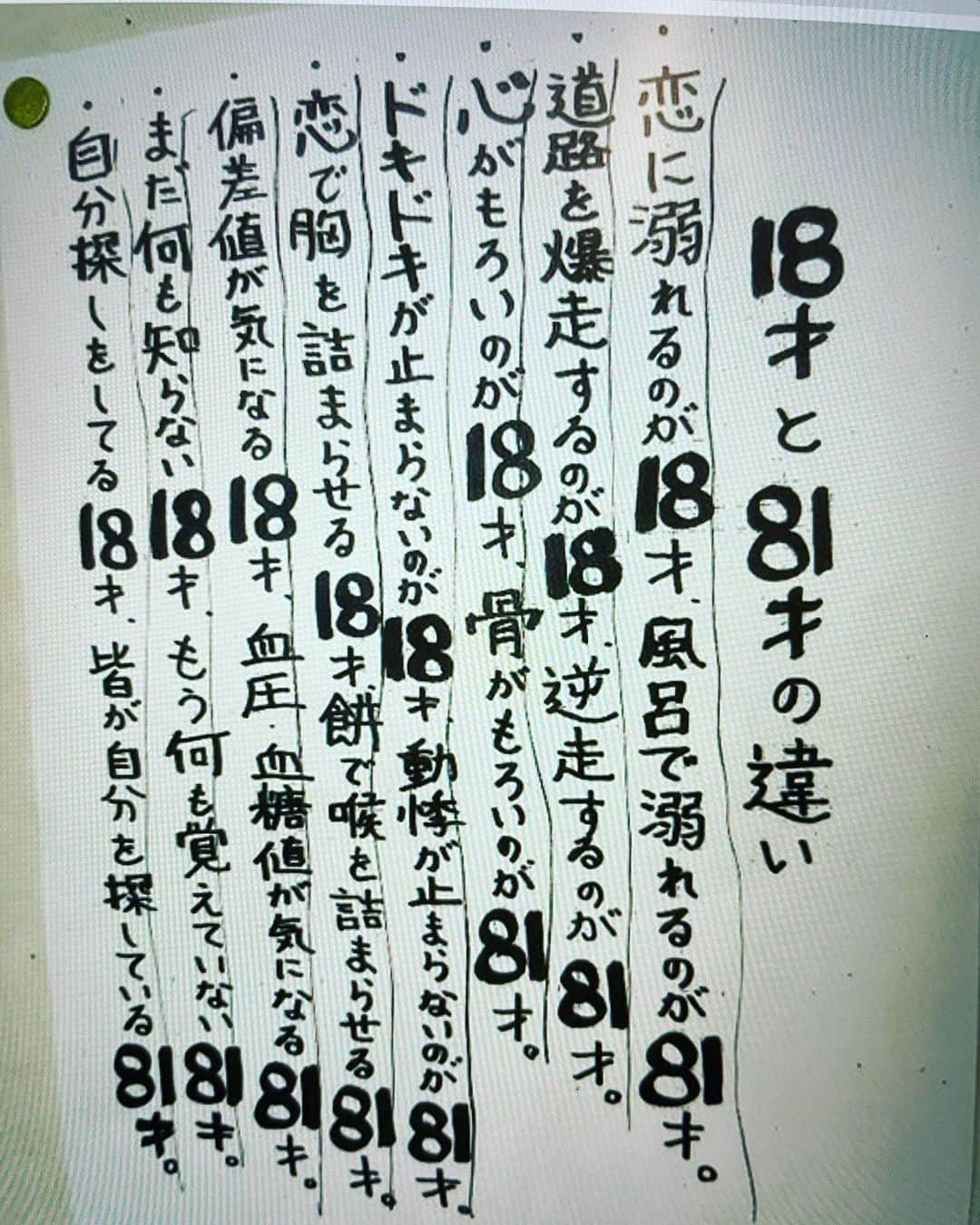 椎名桔平さんのインスタグラム写真 - (椎名桔平Instagram)「何かで見つけたので載っけます。ちょっとブラックだけどユーモアあるね^_^(あくまで歳は記号だと解釈します)」8月16日 12時24分 - kippeishiina