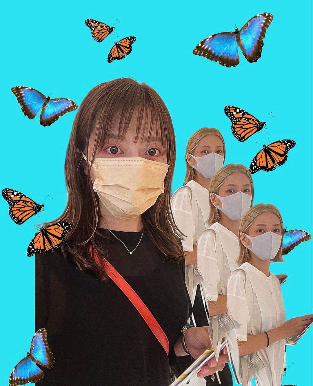 井上志帆子のインスタグラム：「. 真顔だけど楽しかった わたし達はブルベ夏❗️❗️ #パーソナルカラー診断」