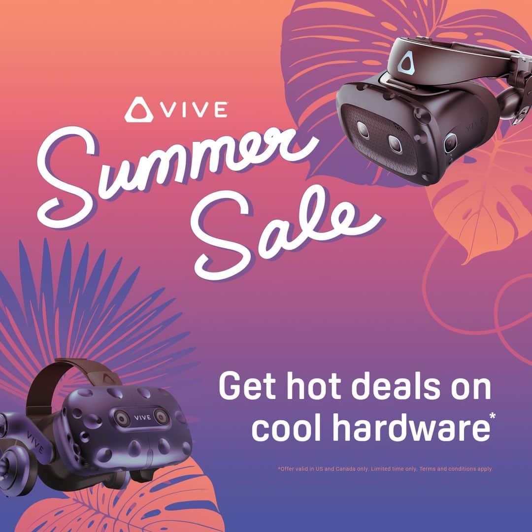 HTCのインスタグラム：「Summer doesn't have to end with VIVE and VR. Save up to $100 on select hardware during the VIVE Summer Sale!」
