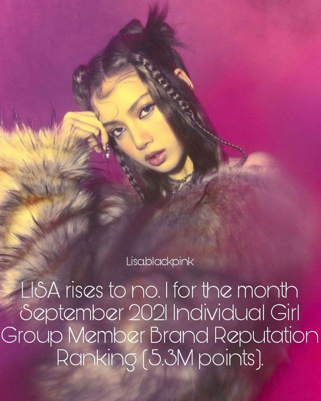 リサさんのインスタグラム写真 - (リサInstagram)「LISA rises to #1 for the month September 2021 Individual Girl Group Member Brand Reputation Ranking (5.3M points)  Congratulations Lisa 🎉 . . . #LISA #LALISA #리사 #블랙핑크 #BLACKPINK #LALISAMANOBAN #LALISAMANOBAL #blackpinklisa #lisablackpink」9月19日 10時07分 - lisa.blackpink