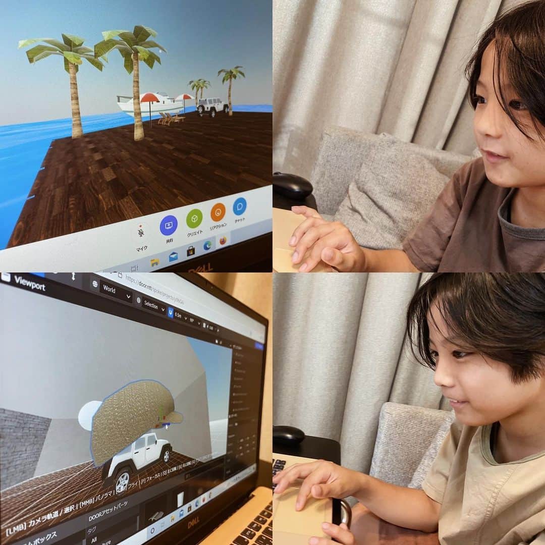 ayakoさんのインスタグラム写真 - (ayakoInstagram)「♡  先日　@nttgroup_official  NTTドリームキッズ 3D空間  （ＤＯＯＲ）クリエイター教室に自宅からオンラインで参加しました！パソコンを使ってインストラクタ―のレクチャーを受けながら、3D空間を体験できるオンライン教室で  3D技術は、映画やゲーム、アニメーションなどの分野で活用が広がってきている、現在最も注目されている技術の一つです！  *  *  普段からプログラミングが好きで自分たちで  時間があればパソコンをいじっていたので  リモートワールドを体験できるのをとても楽しみにこの日を楽しみ待ってました！  DOORの中で与えられたお題の3D空間の世界を作る時の真剣さたるや見たことないほど  夢中に！教室は終わってからもずっと作り続けてました！  これが無料で体験出来るので是非お子さんにも体験させてみてください🤗  ♡  #PR#NTTドリームキッズ#NTT」9月15日 16時11分 - ayaya315