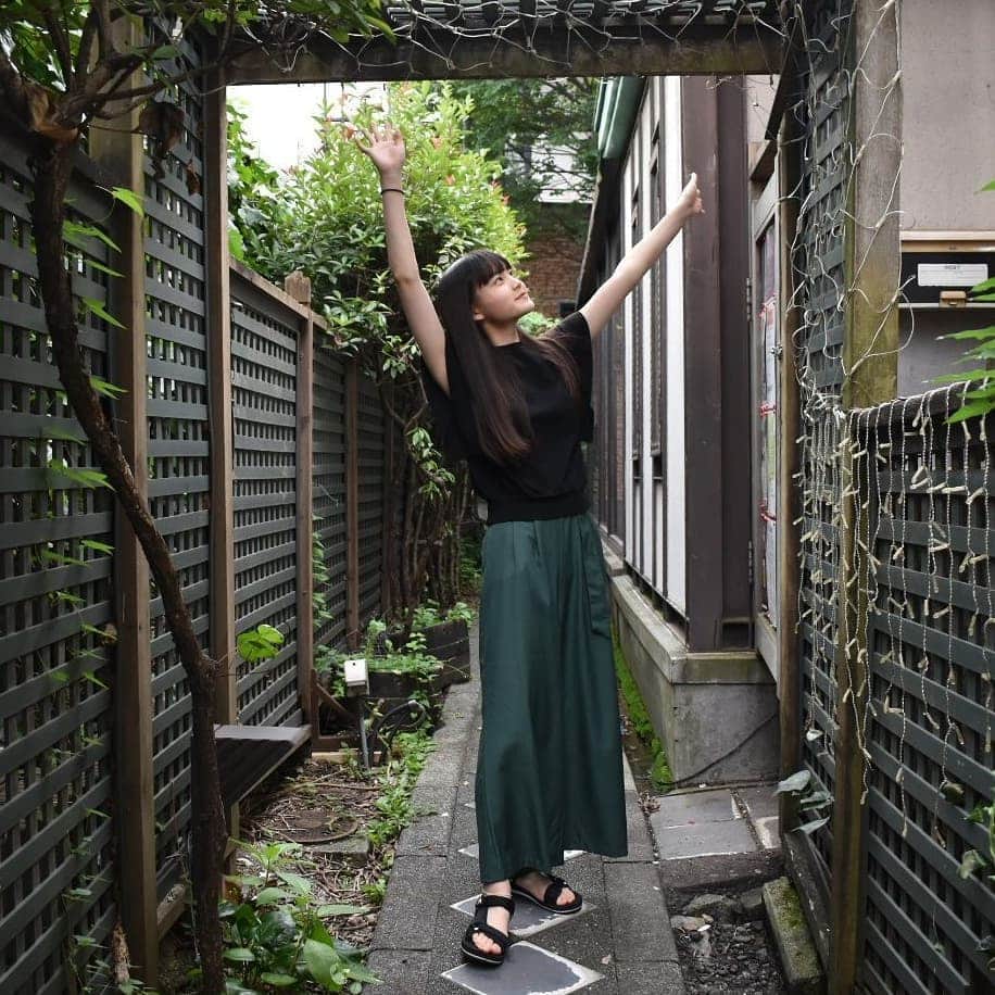 丸本凛のインスタグラム：「連休ですね！私は映画をみようかなと思います📽️ Please have a nice weekend˚･∗*ﾟ  #instagood #instamood #green #japanesegirl #sixteenyearsold #backalley #alley #裏路地」