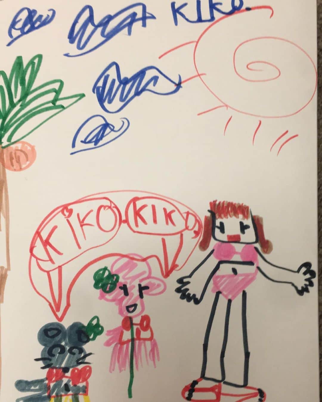 水原希子 さんのインスタグラム写真 - (水原希子 Instagram)「Baby kiko drawing🐹🎨✌🏻 子供のころに描いた絵✏︎ 好きなもの全然変わってない🥺💝」9月18日 16時09分 - i_am_kiko