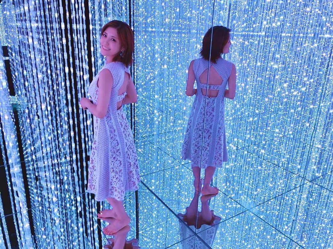 北内みさとのインスタグラム：「キラキラ💎 ちょー幸せな1日をぁりがとぅ🍒  @teamlab  #チームラボ #teamlab #チームラボ豊洲 #写メ会 #豊洲 #チームラボプラネッツ #tokyo #japanesegirl #フォトブース #followme」
