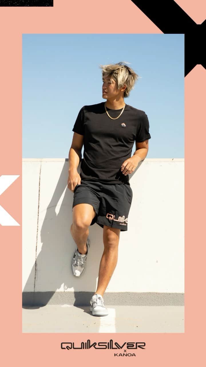 五十嵐カノアのインスタグラム：「So excited to show you guys my first capsule with @quiksilver ! It was so fun to work hands on and design the line. Available exclusively at @pacsun . Link in bio.」