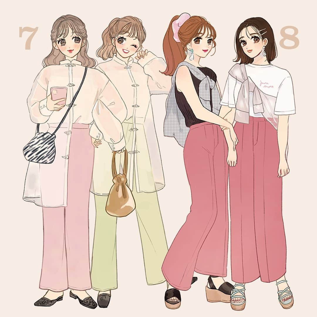 みーこさんのインスタグラム写真 - (みーこInstagram)「お仕事で描かせていただいたイラストまとめ👗✨  @purebright_jp   #イラスト #イラストレーター #ファッションイラスト #ファッション #ファッションコーデ #illustrator #女の子 #illustration #可愛い #コーデ  #服」8月27日 9時49分 - meecosme