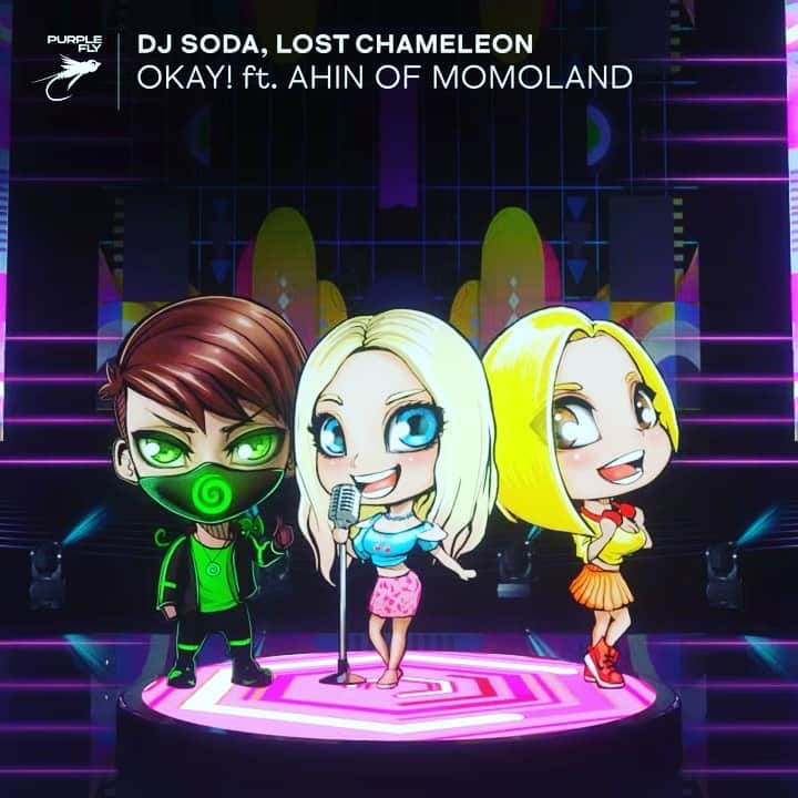 Dj Sodaのインスタグラム：「드디어 새로운 음원이 나왔어요!!!!!!💖💕 많이 많이 들어주세용💛💛(프로필에 링크🎈) DJ SODA X LOST CHAMELEON X AHIN Collaboration Single [ OKAY! ]  💓OUT NOW💓 LINK IN BIO ⠀⠀⠀⠀⠀⠀⠀⠀⠀⠀⠀⠀⠀⠀⠀⠀⠀⠀⠀⠀⠀⠀⠀⠀⠀⠀⠀⠀⠀⠀⠀⠀⠀ @heyitsahin_ @thelostchameleon @momoland_official @purpleflyhk #OKAY」