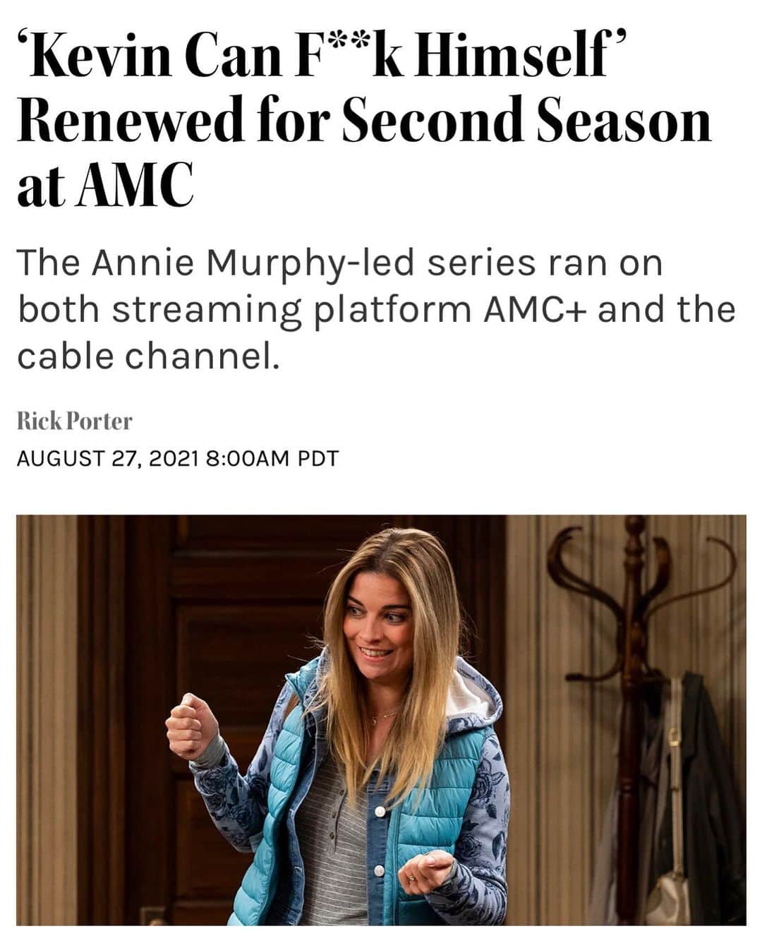 ウィル・マコーマックのインスタグラム：「Congrats to superstars @valcatraz and @misterdeegs and the entire cast and crew on a second season of the the absolutely brilliant @kevincanfhimself @amc_tv」