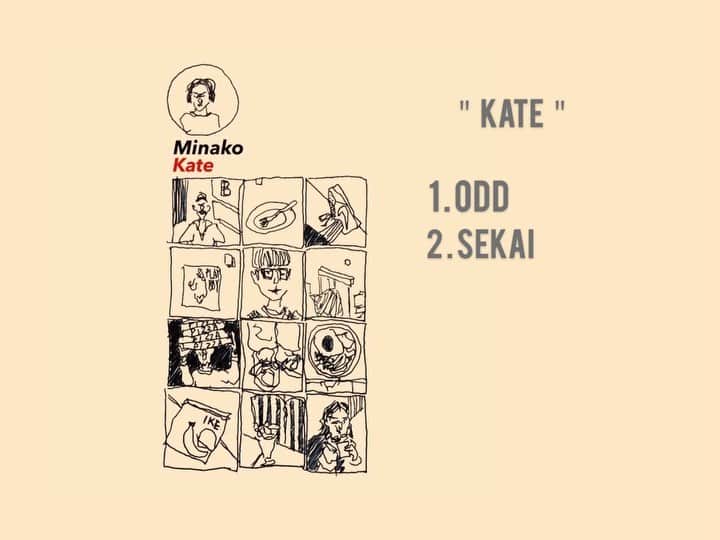 原汰輝のインスタグラム：「高校の後輩でもあるアーティスト、 Minako @m_____nako の1st EP「KATE」 トレーラーのillustrationを描きました。  2021.9.4(Sat.)Release デジタル配信だけどジャケットのアートワークも担当したので そちらもお楽しみに！  ✏️Work @weekend_buzz_club」