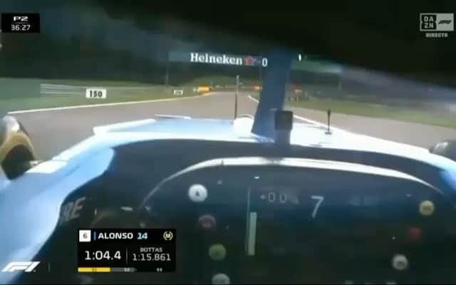 フェルナンド・アロンソのインスタグラム：「Spa. @bellracinghq helmet camera 👍.  @alpinef1team #f1」