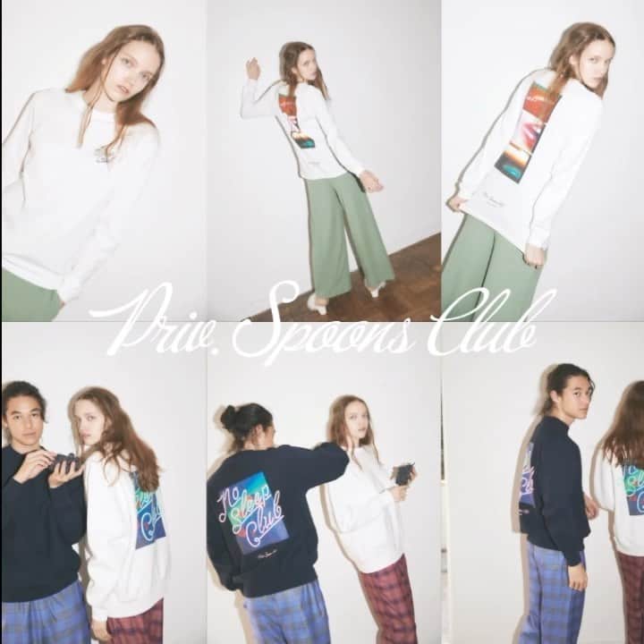 のインスタグラム：「NoSleepClub × M / mika ninagawa 2nd Collaboration  Product will be released on Sep 8th.  NoSleepClubと写真家・映画監督の蜷川実花氏がディレクションするブランド「M / mika ninagawa」の第2弾コラボレーション商品を発売いたします。昨年春の1stコラボレーションは、即完売したコラボレーションコレクション。色彩豊かな写真がアイコニックな蜷川氏の作品の中から夜を連想させる写真をセレクトし、NoSleepClubのネオンサインロゴを組み合わせて落とし込んだグラフィックは見る人を惹きつけます。  ラインナップはスエットフーディー、クルーネック、ロンTの全３型。代官山本店、オフィシャルオンラインストアでの販売の他、伊勢丹新宿本店5Fでは発売を記念したPOPUPを開催いたします。  #privspoonsclub#mmikaninagawa#ninagawamika#mikaninagawa#collaboration#プライベートスプーンズクラブ#パジャマ#ルームウェア#蜷川実花」