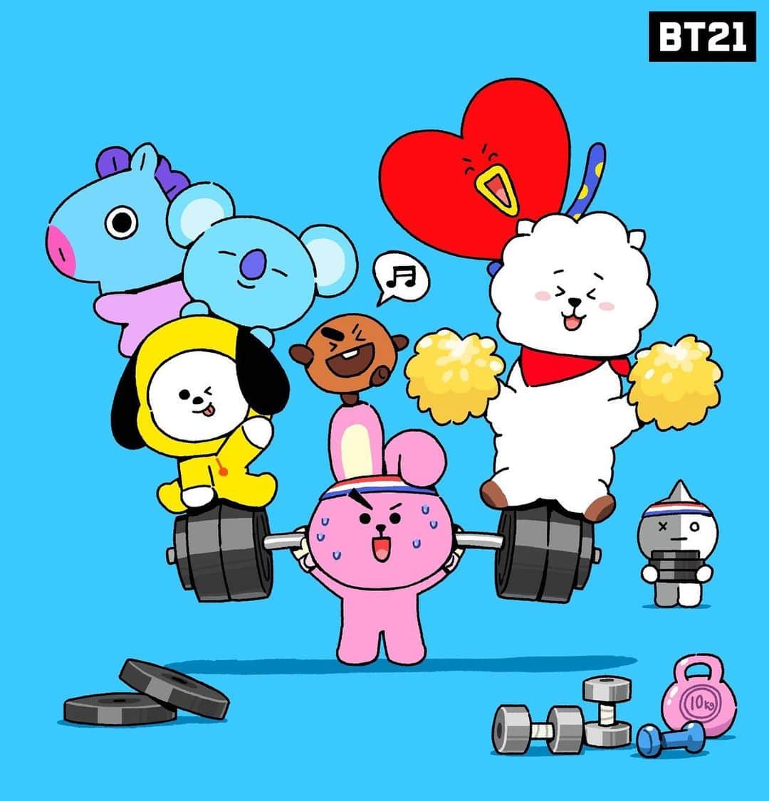 BT21 Stars of tomorrow, UNIVERSTAR!さんのインスタグラム写真 - (BT21 Stars of tomorrow, UNIVERSTAR!Instagram)「#COOKY training with us U’r the BEST!! we love you so much💖  #COOKY #together #happy #UNISTARS #BT21」9月1日 10時30分 - bt21_official