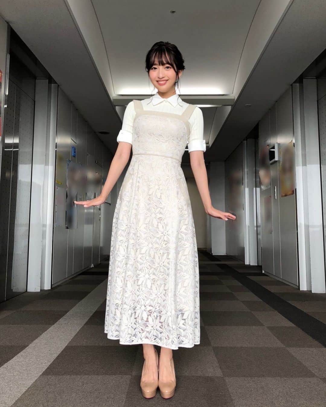 藤本万梨乃さんのインスタグラム写真 - (藤本万梨乃Instagram)「* 白×白👗 #めざましテレビ  #衣装」9月1日 19時15分 - marino.fujimoto1030